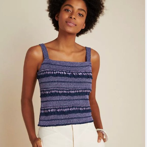 Anthropologie Tops - NWT Anthropologie smocked embroidered tank top